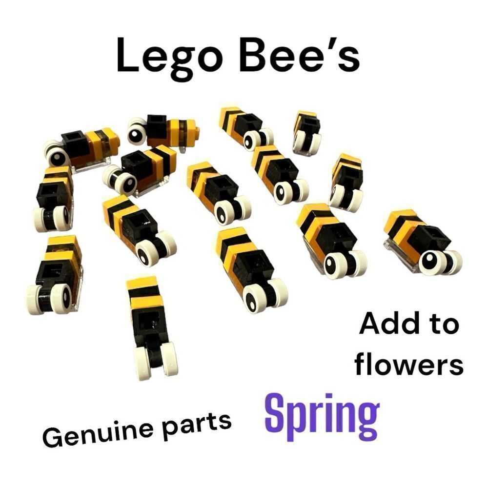 Lego Bee’s 15 total genuine Lego parts. Great to add to Lego flower sets.